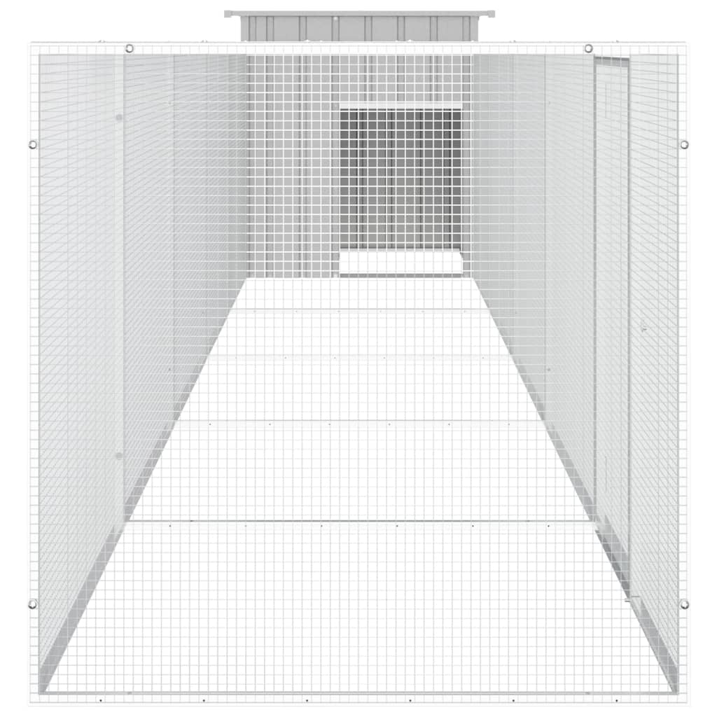 Hühnerkäfig Anthrazit 200x91x100 cm Verzinkter Stahl