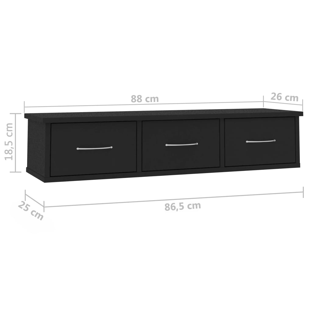 Wand-Schubladenregal Weiß 60x26x18,5 cm Holzwerkstoff