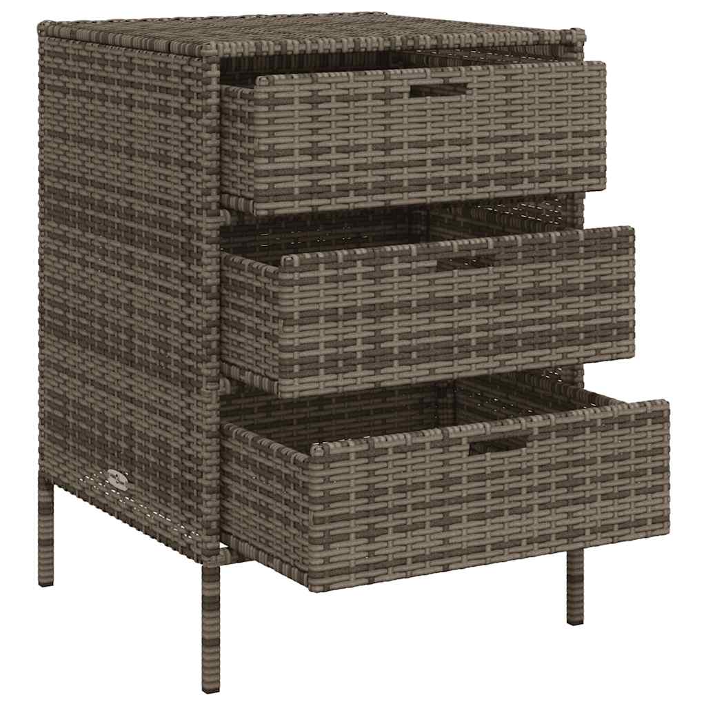 Gartenschrank Schwarz 55x59x80 cm Poly Rattan