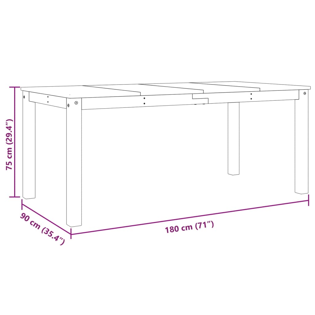 Esstisch PANAMA 112x60x75 cm Massivholz Kiefer