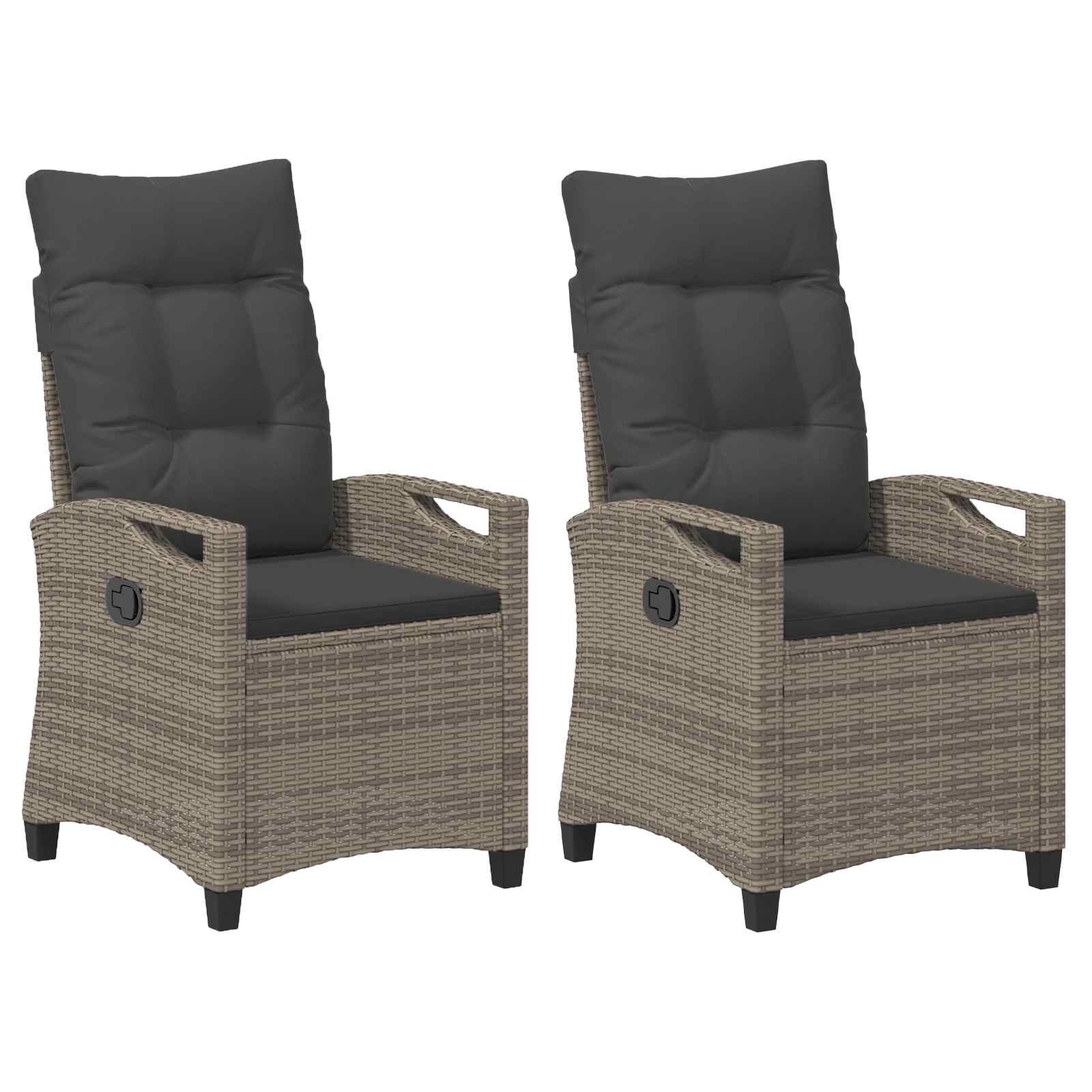 Gartenstuhl 2 pcs Schwarz 56 x 64 x 94 cm Stahl und Polyester