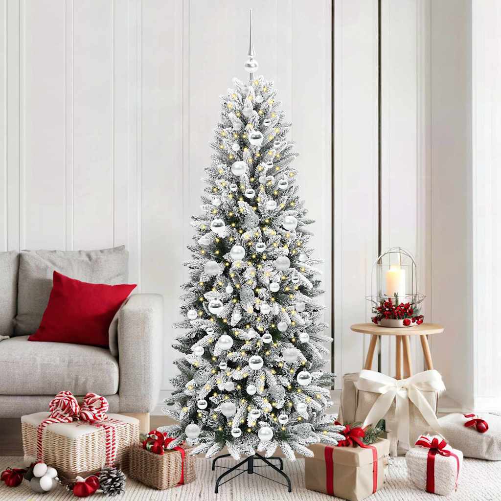 Künstlicher Weihnachtsbaum mit 150 LEDs mit Ständer Weiß 120 cm
