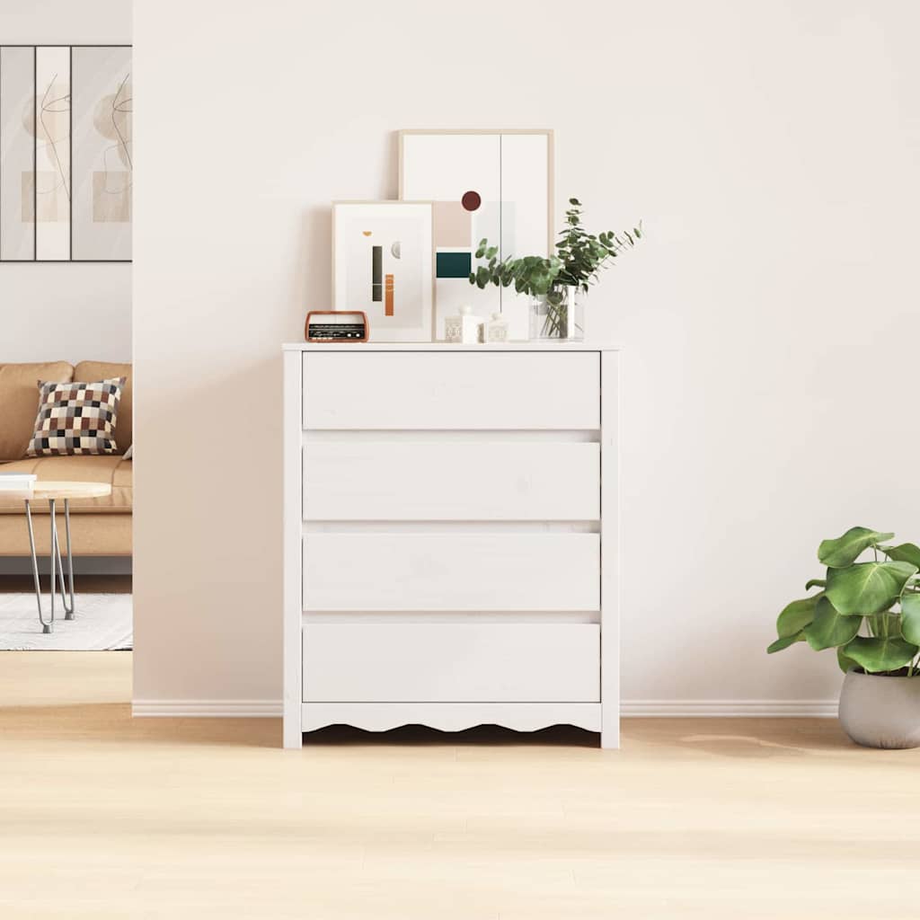 Kommode Drammen Eiche 76,5 x 40 x 91 cm Massivholz Kiefer