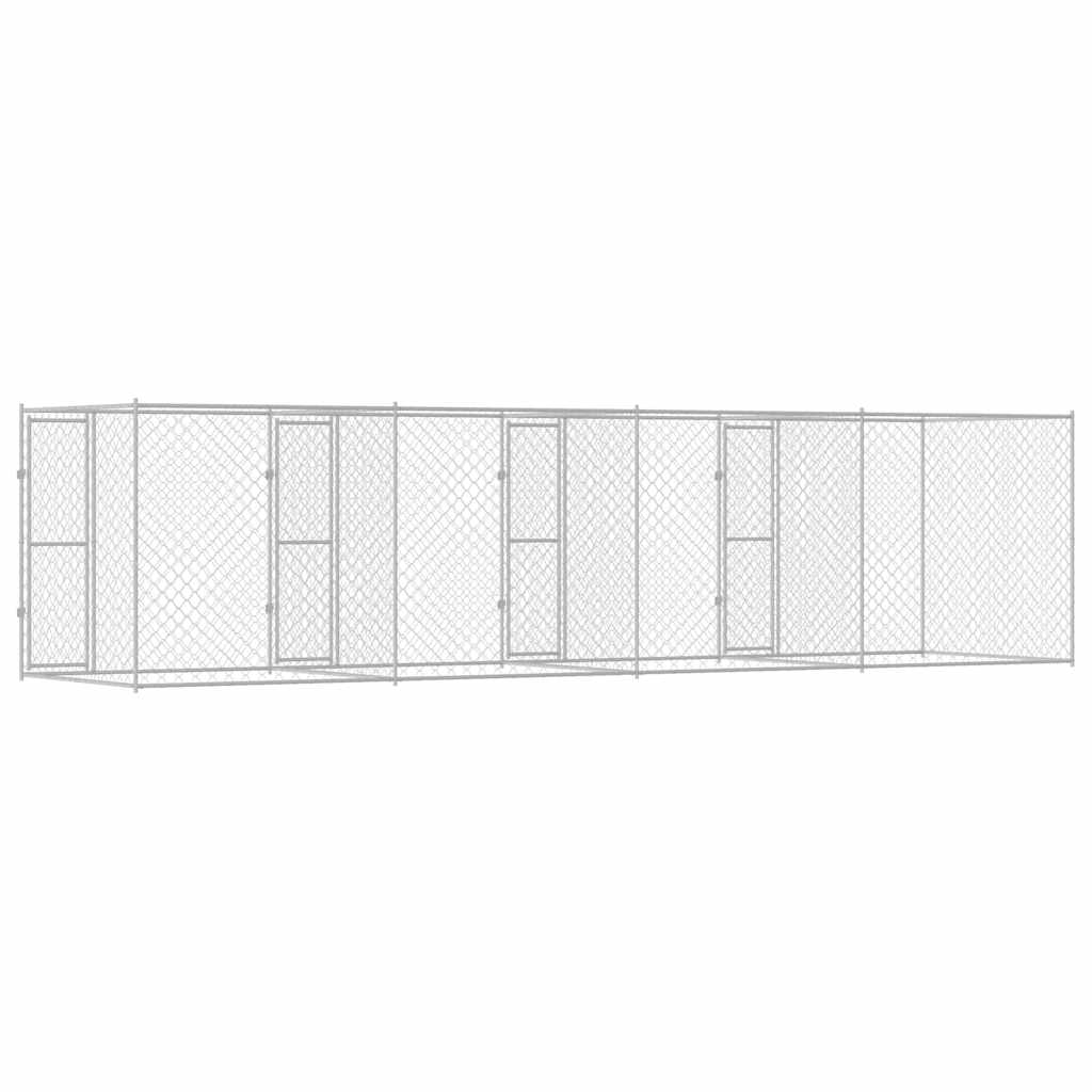 Hundezwinger mit Tür Grau 2x2x1,5 m Verzinkter Stahl