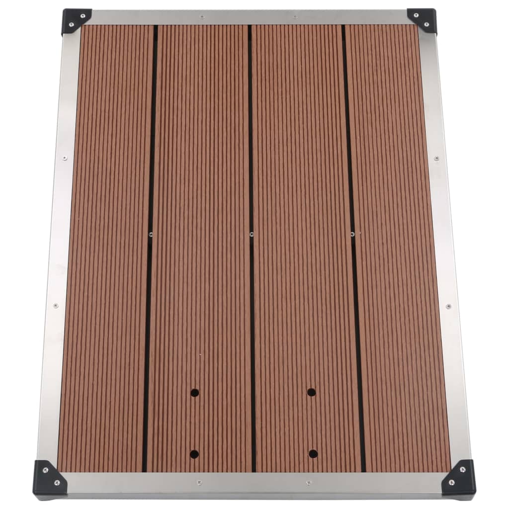 Garten-Duschwanne WPC Edelstahl 110 x 62 cm Braun