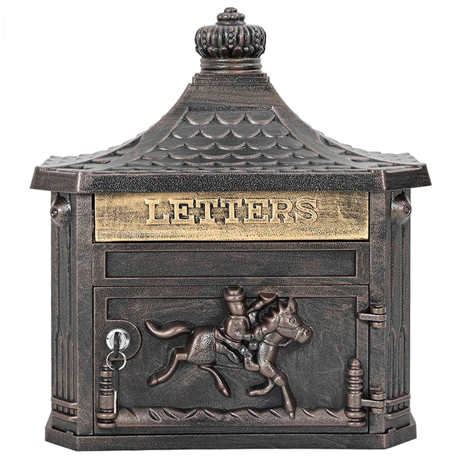 Wandmontierter Briefkasten Grün 40,5 x 16 x 45 cm Gussaluminium