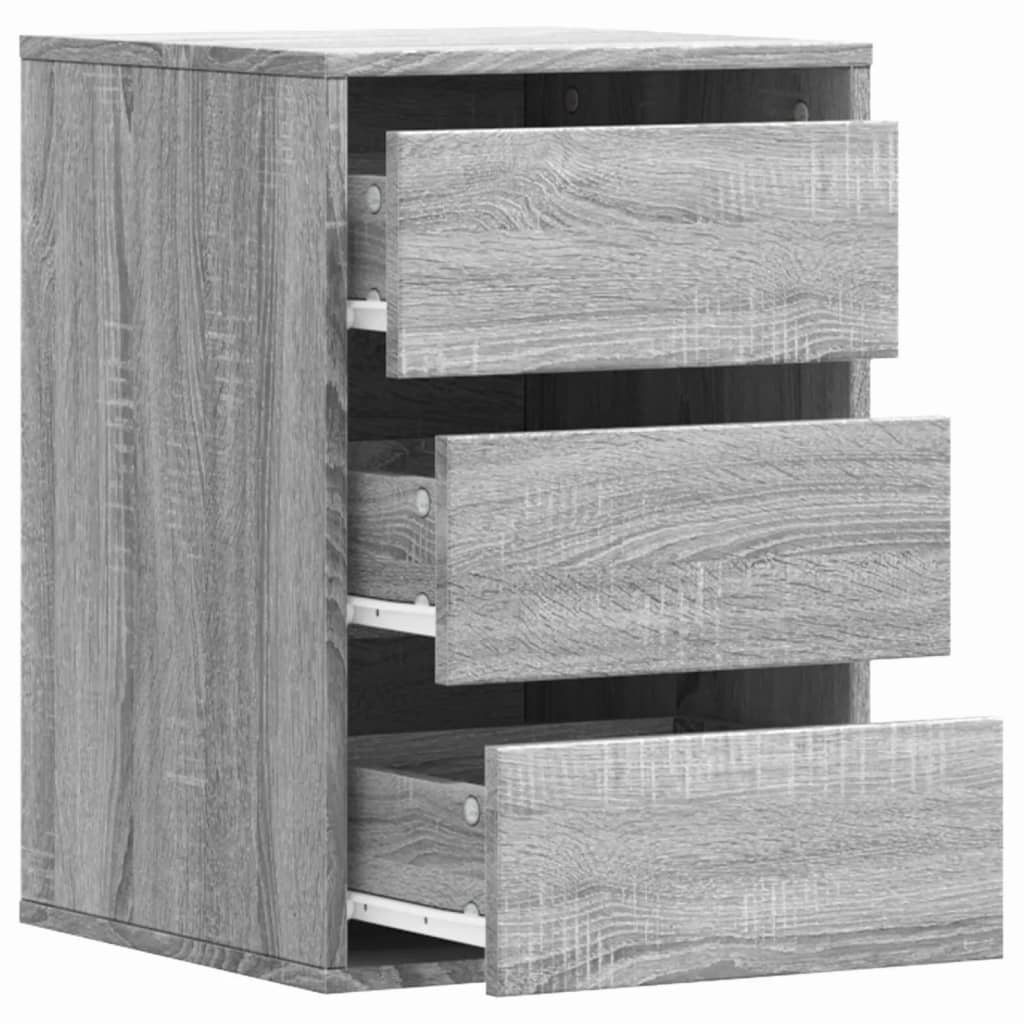 Schubladenschrank Schwarz Eichen-Optik 41 x 40 x 58 cm