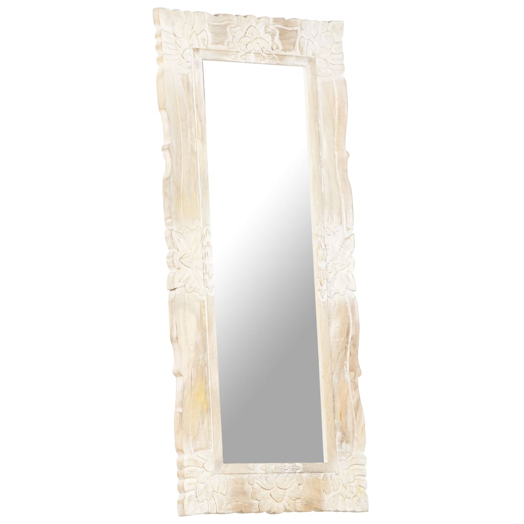 Spiegel Weiß 80x50 cm Mango Massivholz