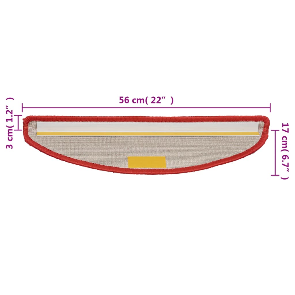 Stufenmatten 15 Stk. 56x17x3 cm Grau Halbrund