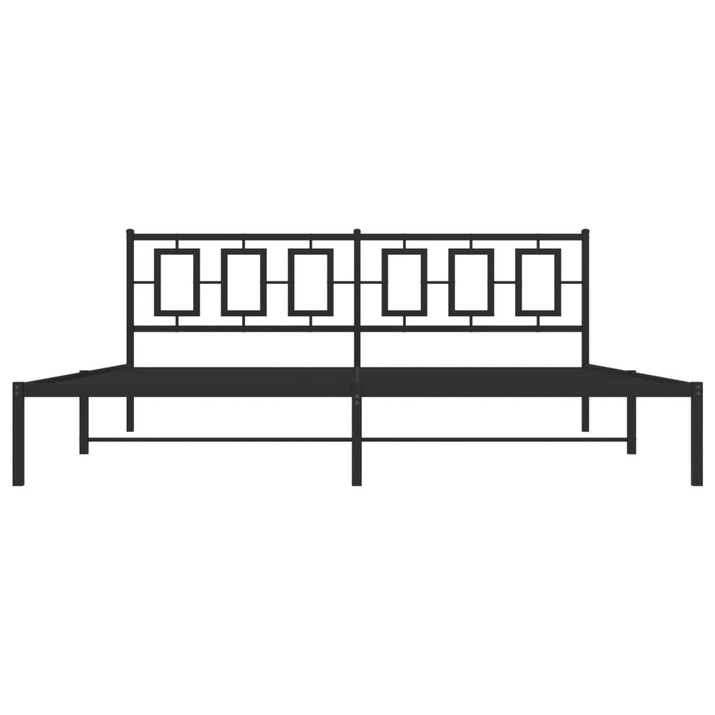 Bettgestell mit Kopf- und Fußteil Metall Weiß 180x200 cm