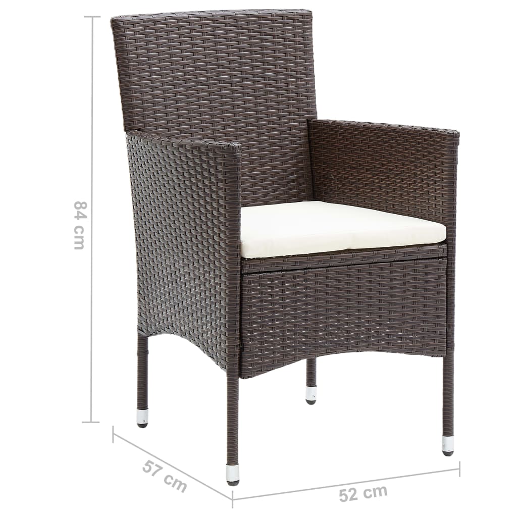 Garten-Essstühle 2 Stk. Poly Rattan Beige