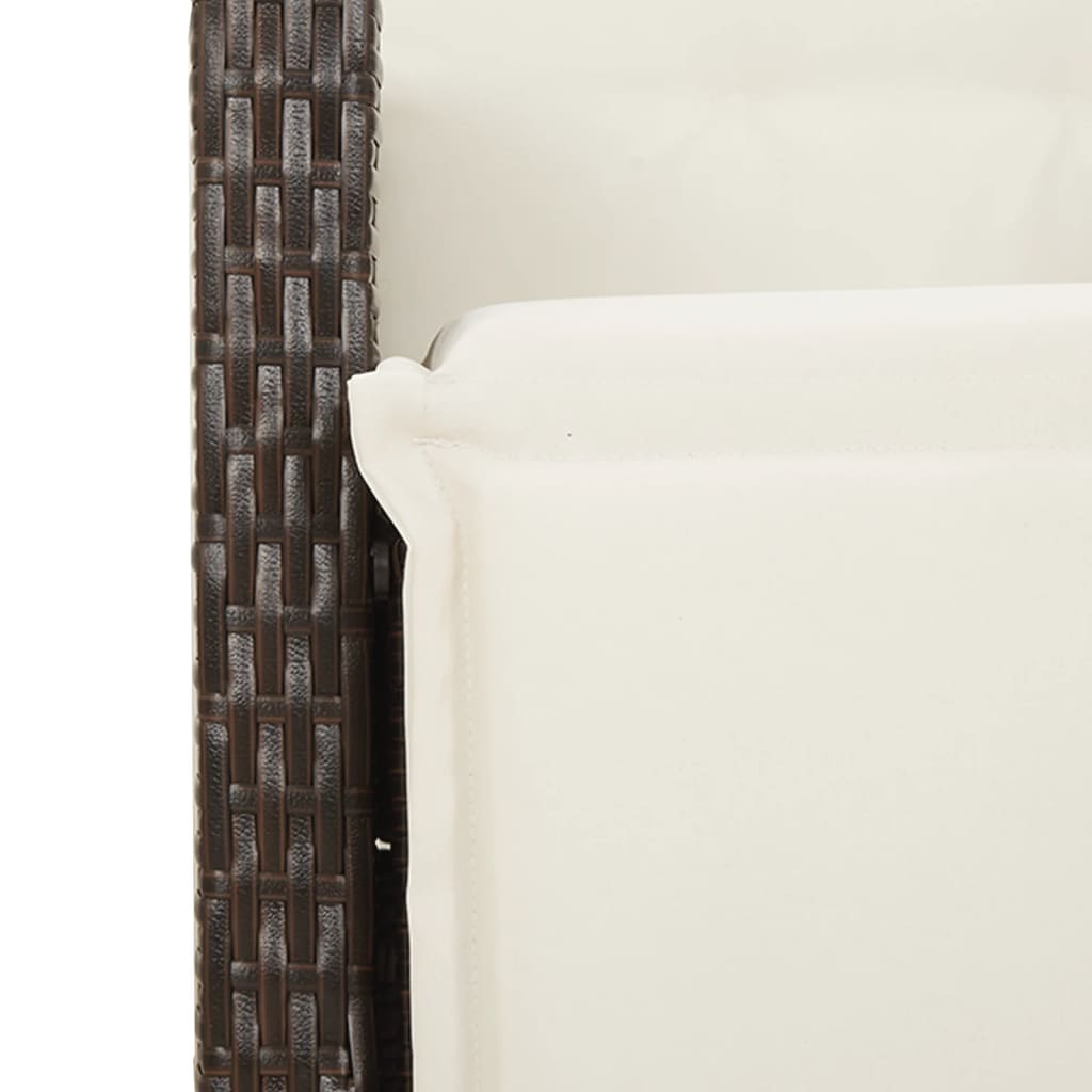 Gartensessel Verstellbar mit Kissen Schwarz Poly Rattan