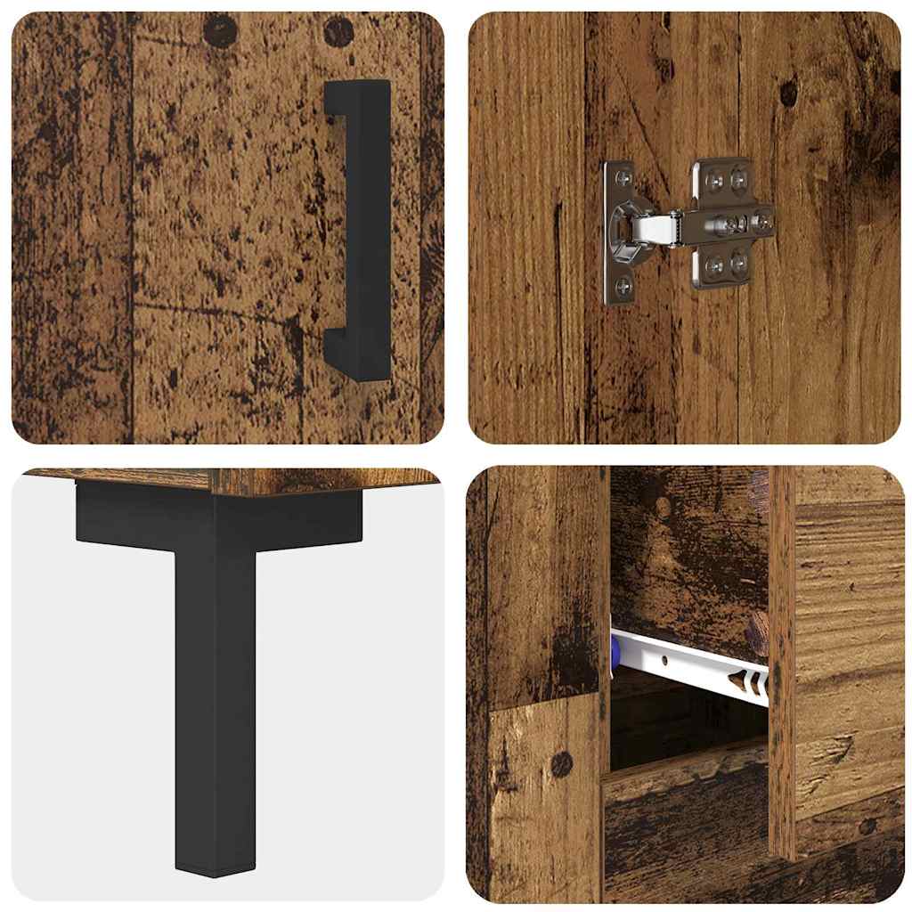 Highboard Betongrau 69,5x34x180 cm Holzwerkstoff