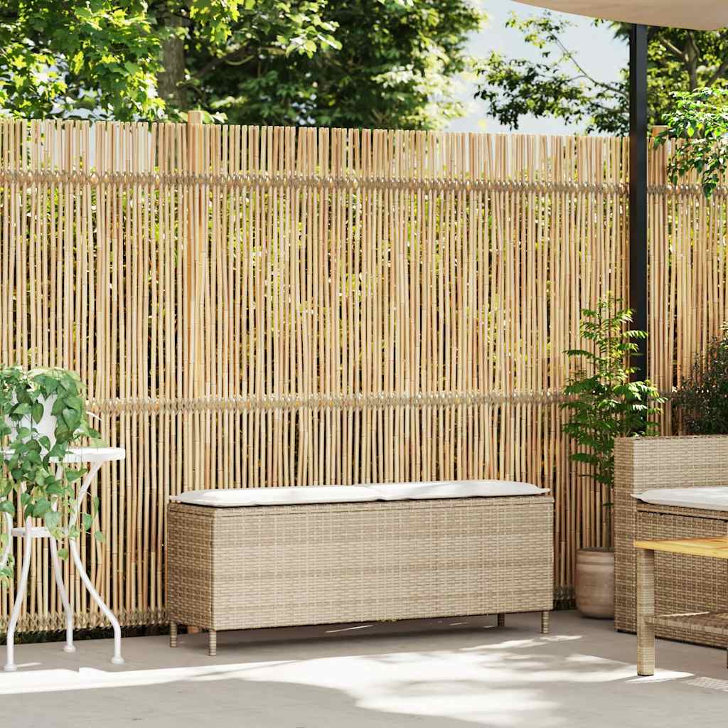 Gartenbank mit Kissen Schwarz 110x30x40,5 cm Poly Rattan