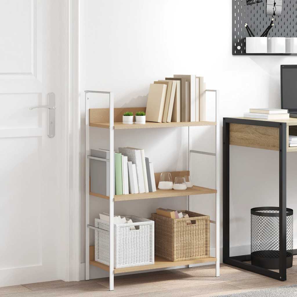 Bücherregal 3 Regalböden Schwarz 60×27,6×90,5 cm Holzwerkstoff