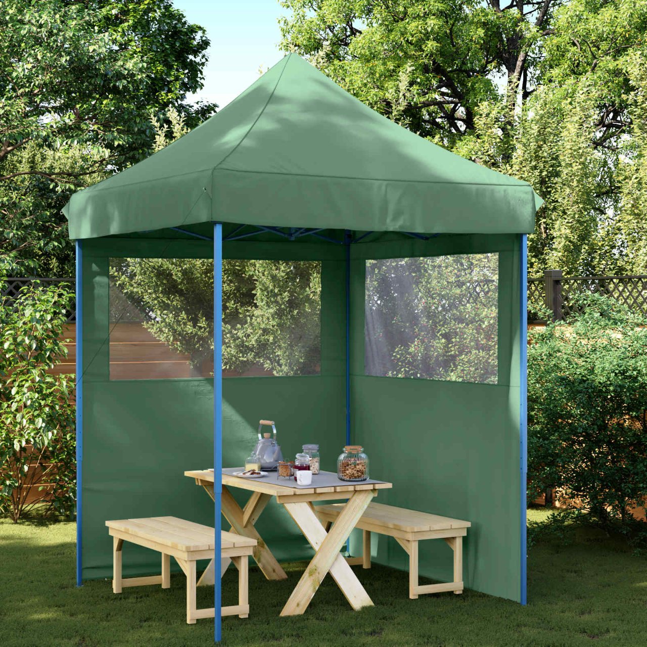 Partyzelt Faltbar Pop-Up Schwarz 200x200x306 cm
