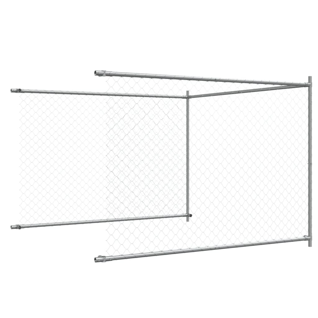Hundezwinger mit Tür Grau 2x2x1,5 m Verzinkter Stahl