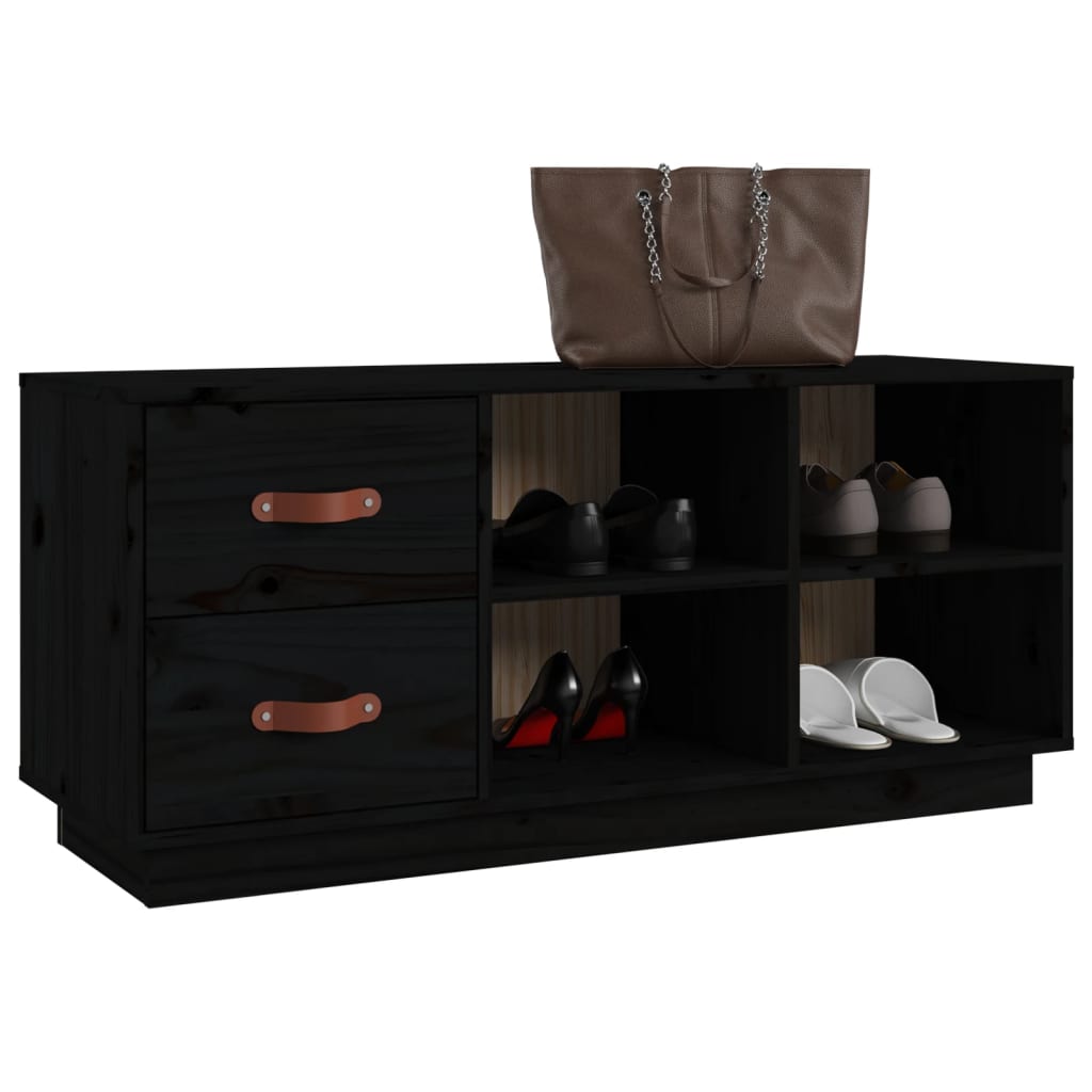 Schuhbank Weiß 100x34x45 cm Massivholz Kiefer
