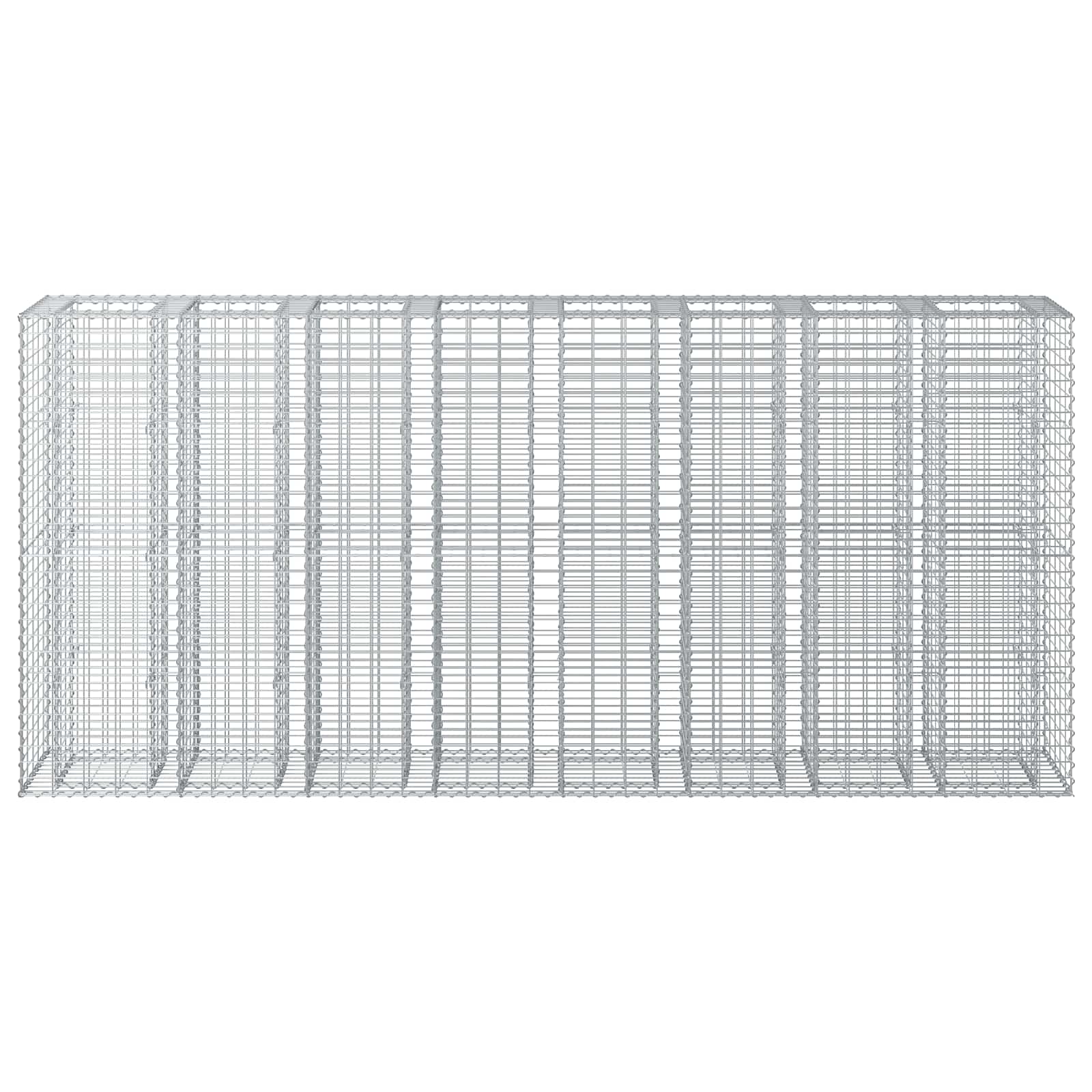 Gabionen Hochbeet 2 pcs Silber 260 x 60 x 55 cm