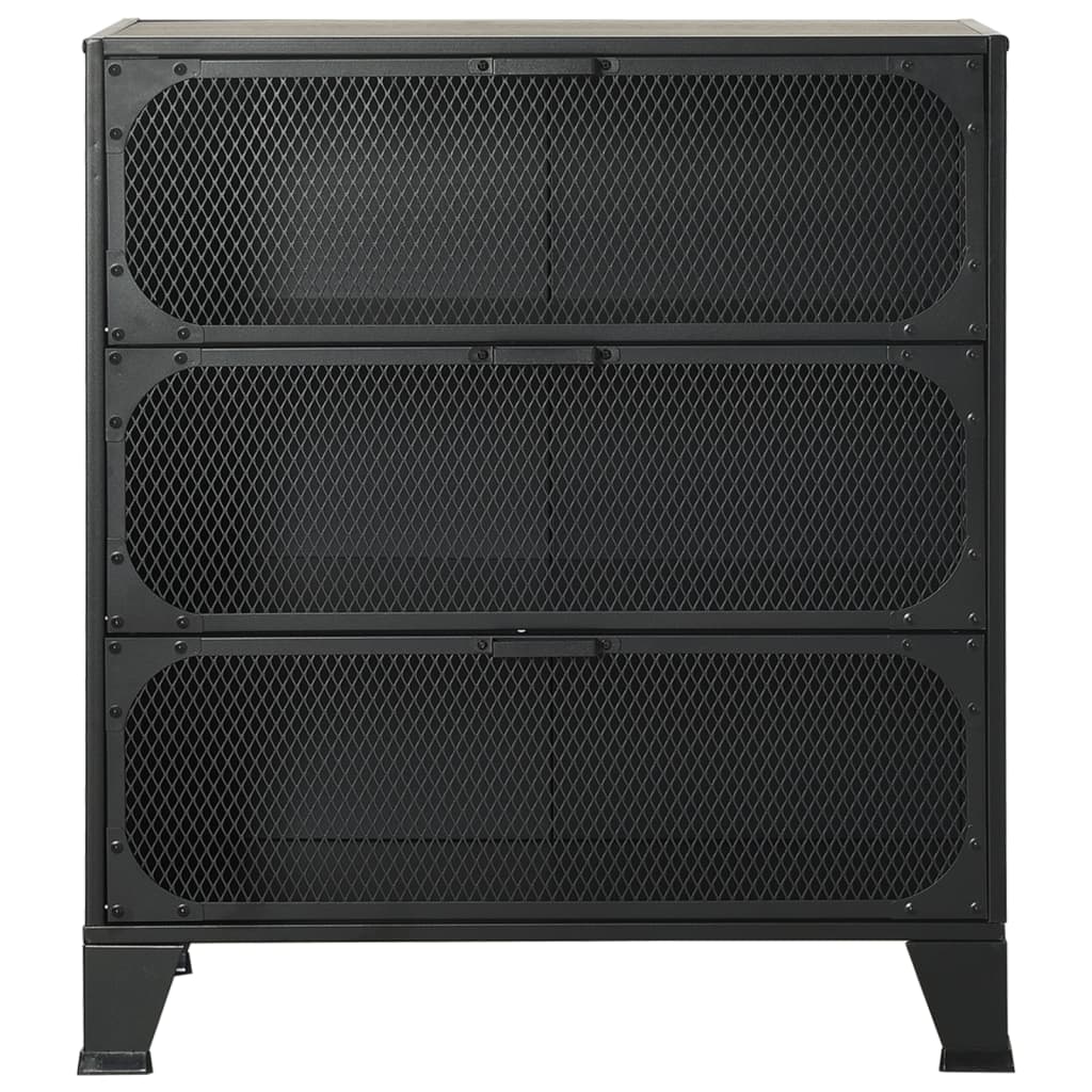Lagerschränke 2 Stk. Rustikal Braun 72x36x82 cm Metall und MDF