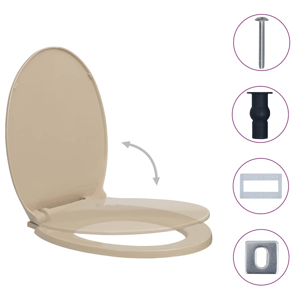 Toilettensitz mit Absenkautomatik Hellgrau Oval