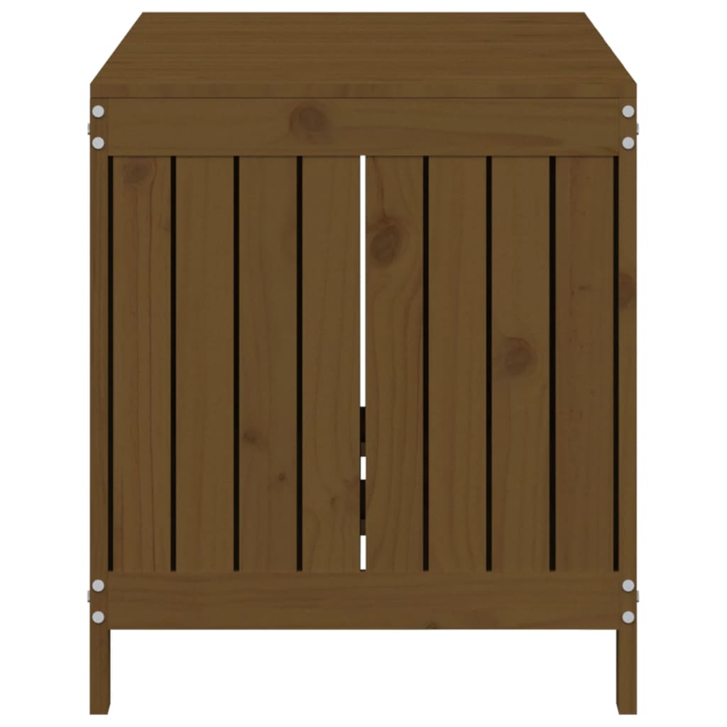 Gartentruhe Grau 76x42,5x54 cm Massivholz Kiefer