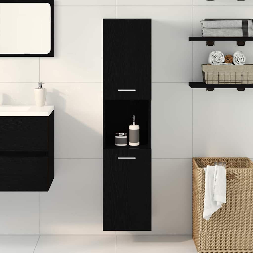 Badezimmerschrank Weiß 30x30x130 cm Holzwerkstoff