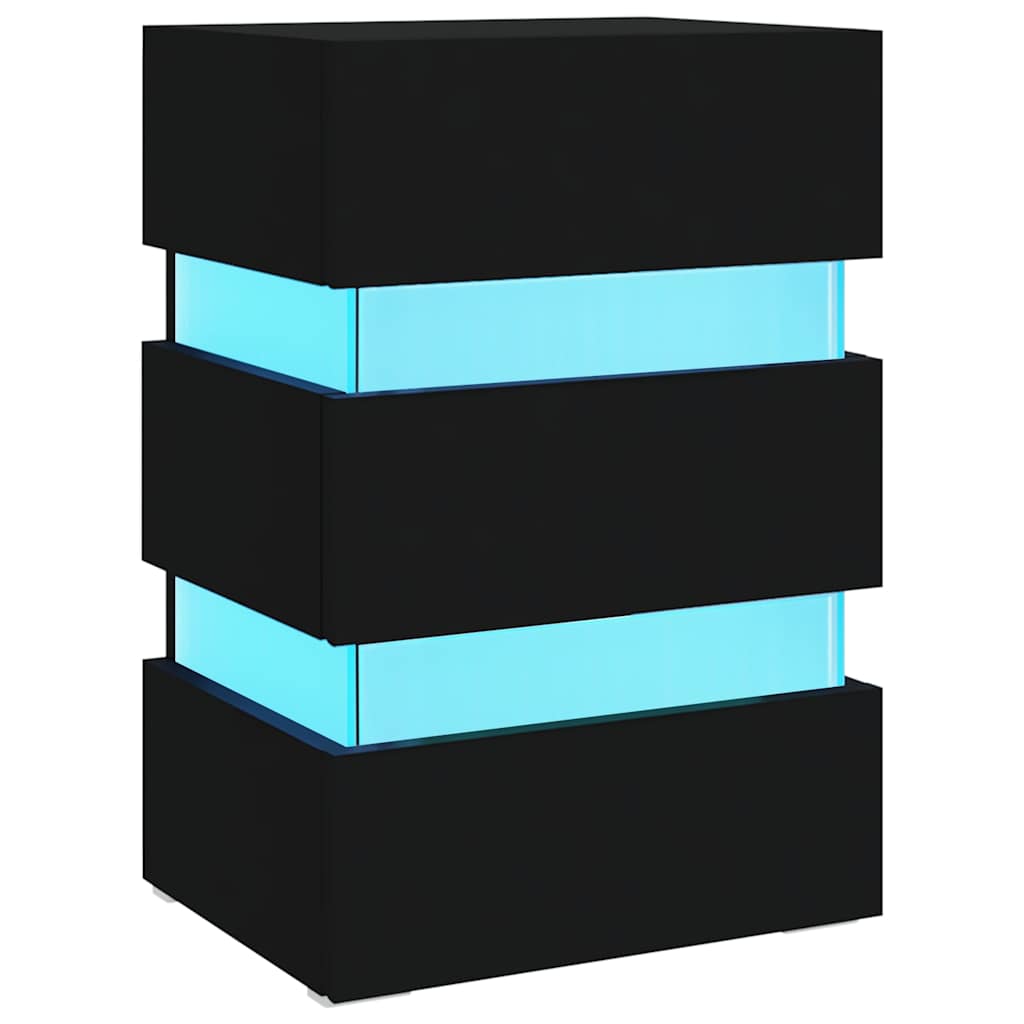 LED-Nachttisch Weiß 45x35x67 cm Holzwerkstoff
