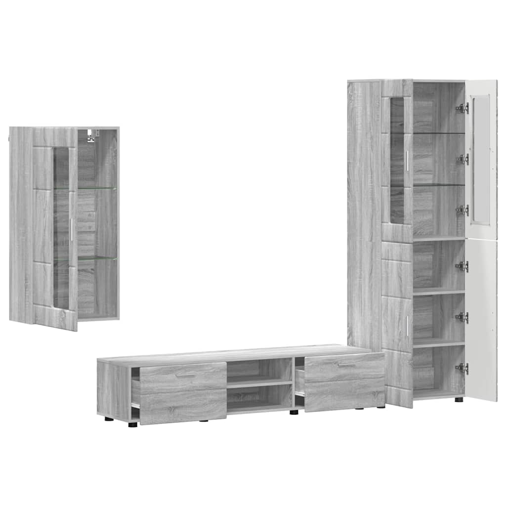 Highboard mit Regal FLORIN Weiß 60 x 35 x 182 cm Holzwerkstoff