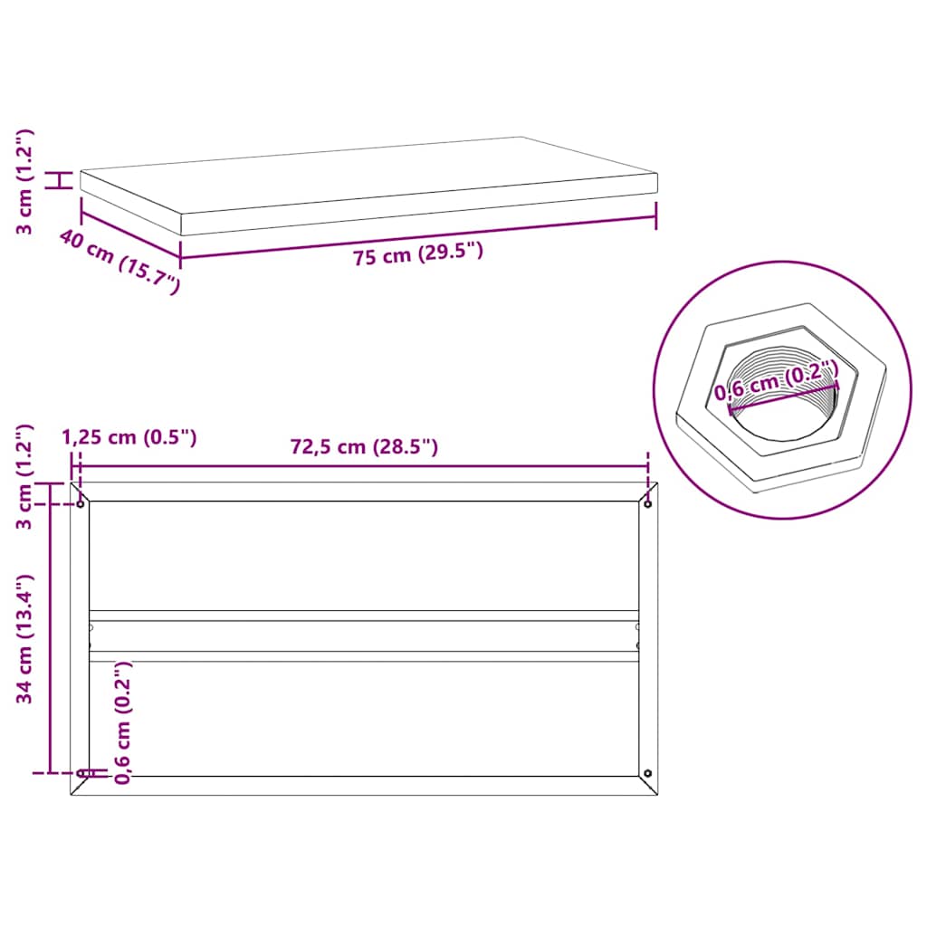 Wandregale 2 Stk. 100x40 cm Silbern Edelstahl