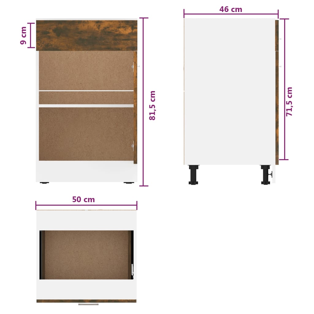 Unterschrank Lyon Weiß 60x46x81,5 cm Holzwerkstoff