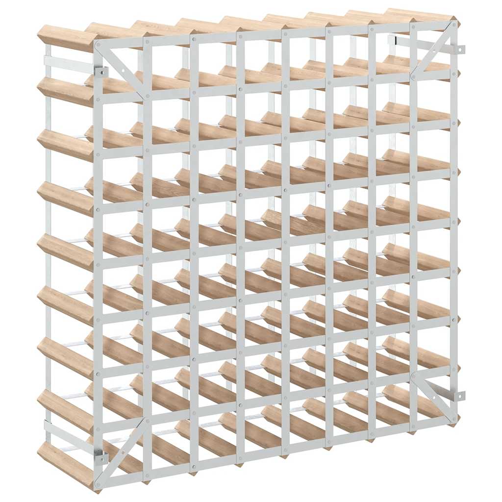 Weinregal für 42 Flaschen Braun Massivholz Kiefer