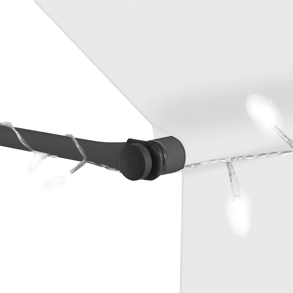 Einziehbare Markise Handbetrieben mit LED 100 cm Blau und Weiß