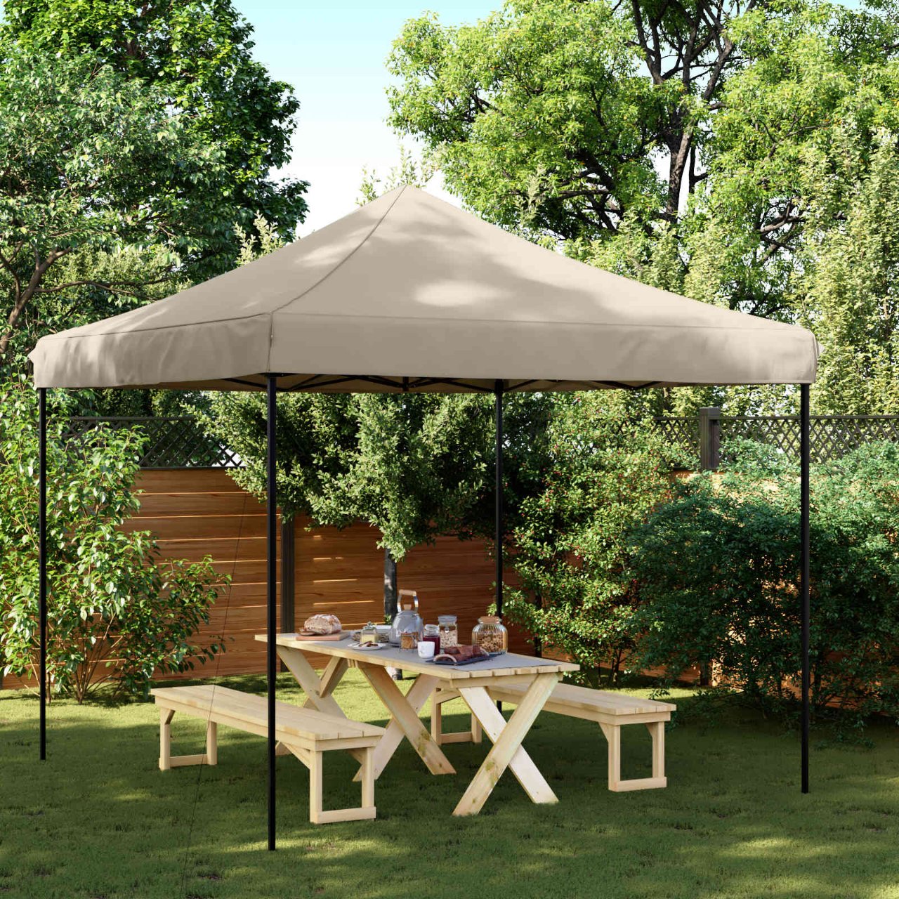Partyzelt Faltbar Pop-Up Schwarz 292x292x315 cm