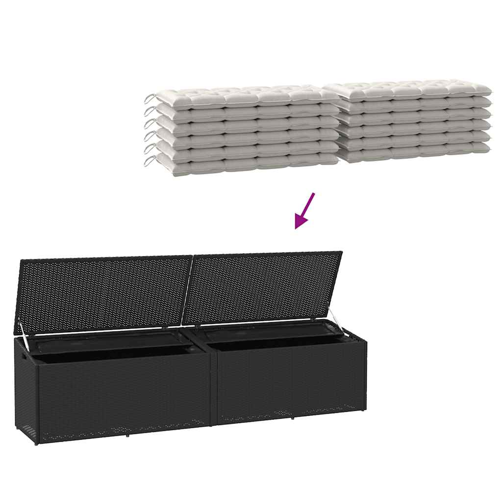 Garten-Aufbewahrungsbox Schwarz 110 x 50 x 58 cm Poly Rattan