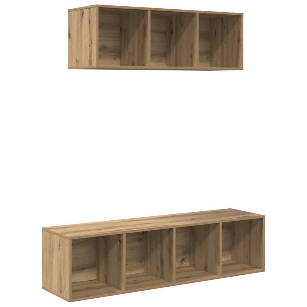 2-tlg. TV-Schrank-Set Weiß Holzwerkstoff