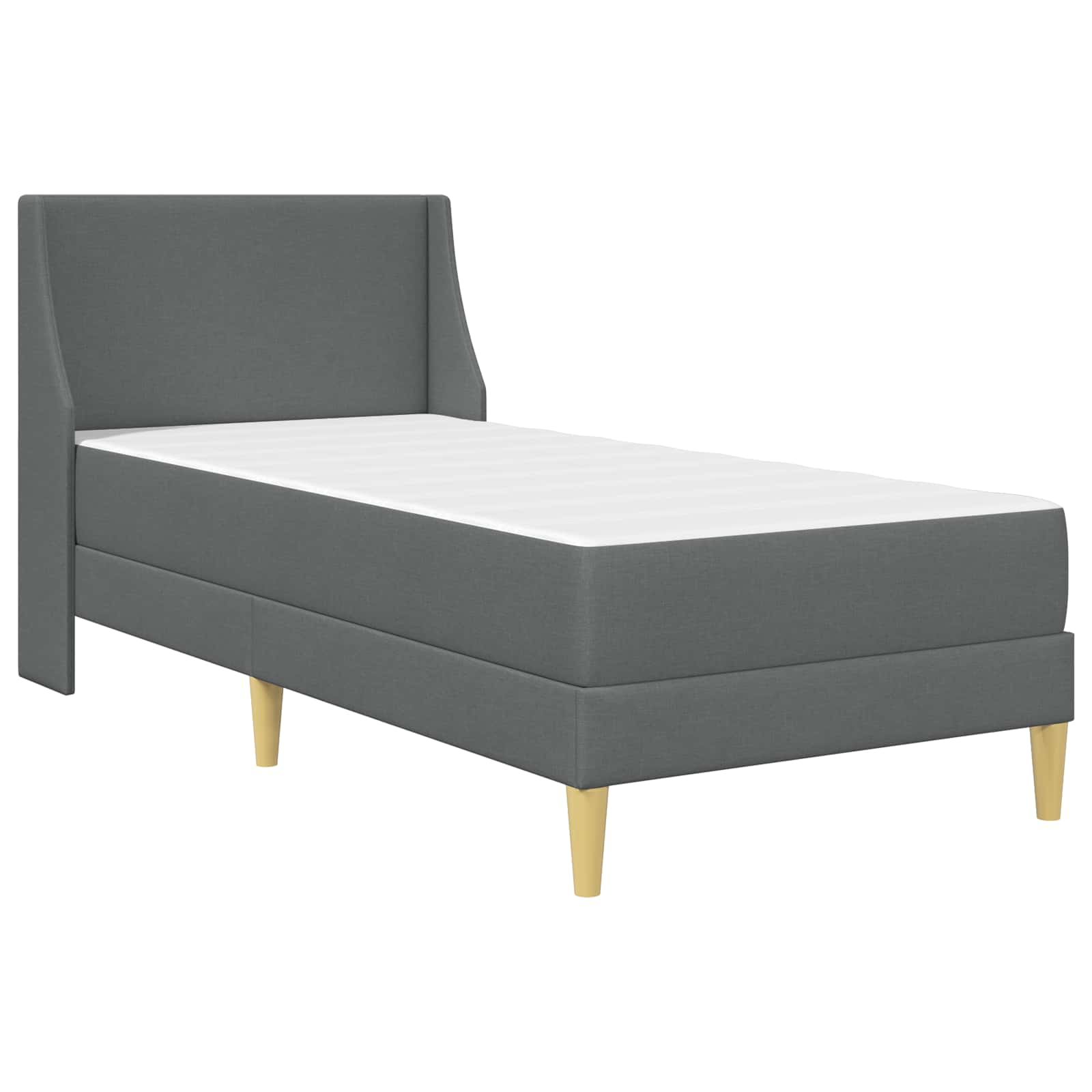 Bettgestell mit Matratze Hellgrau 80x 200 cm Polyester