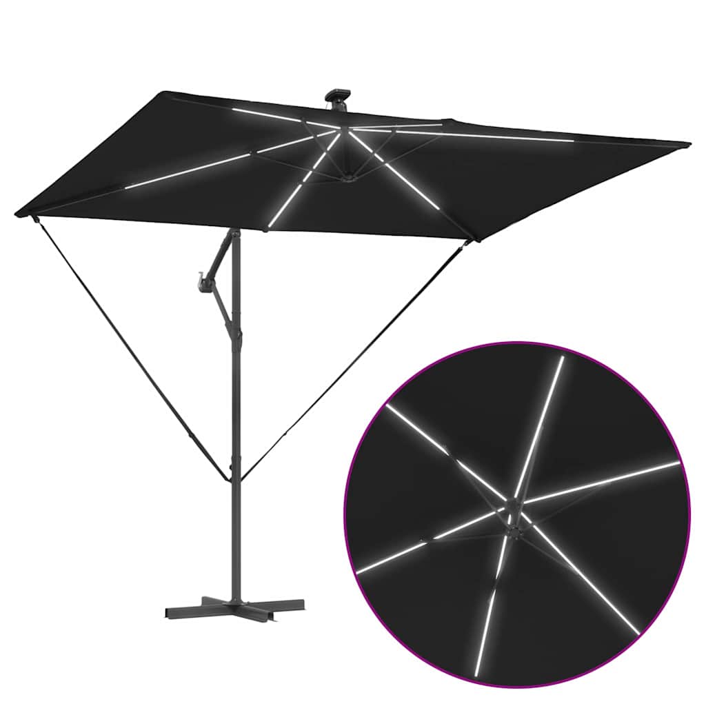Sonnenschirm Sand 294 x 200 x 270 cm Polyester und Aluminium