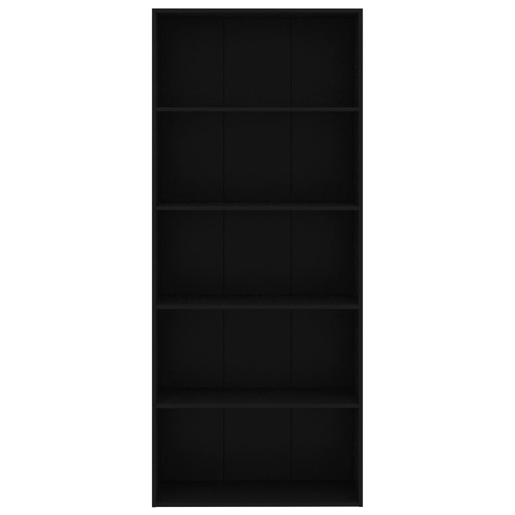 Bücherregal Schwarz Eichen-Optik 80x30x189 cm Holzwerkstoff