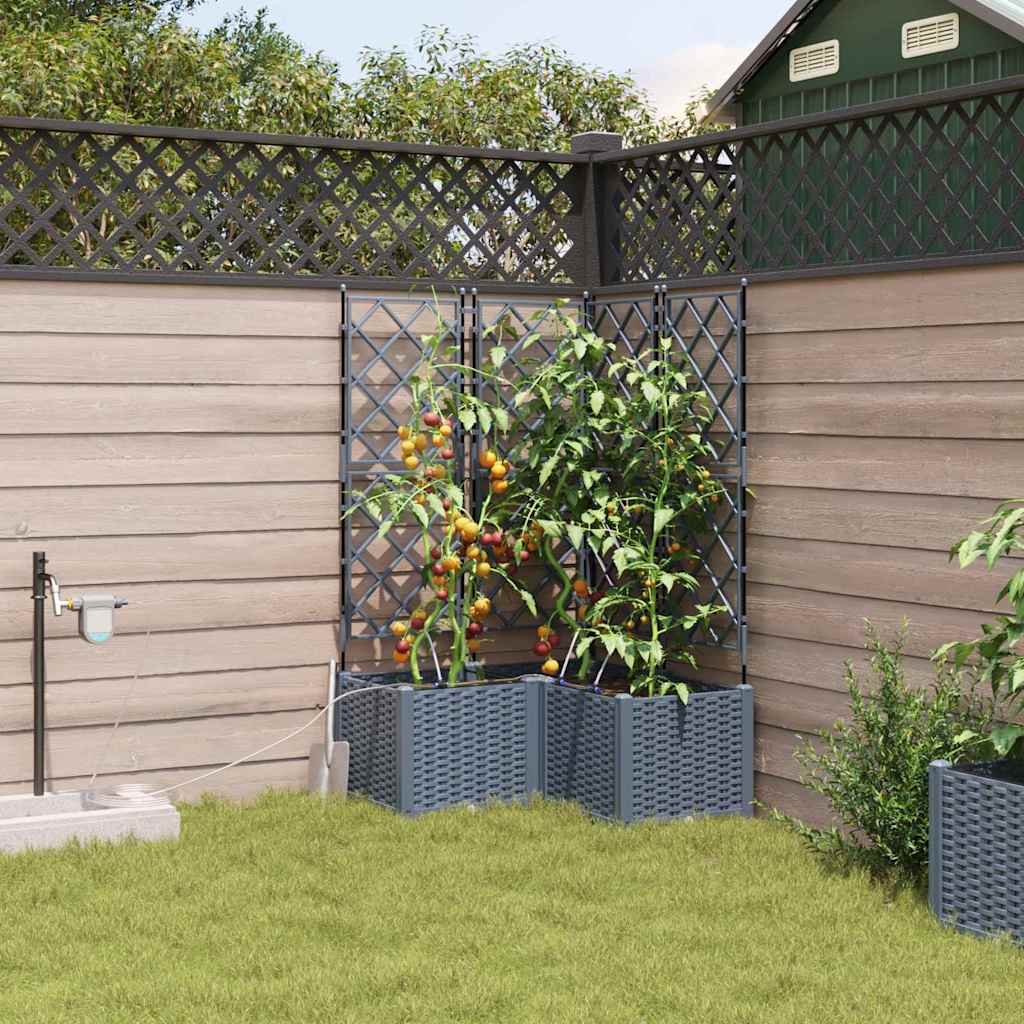 Garten-Pflanzgefäß 4 Stk. Braun 160 x 40 x 22 cm PP