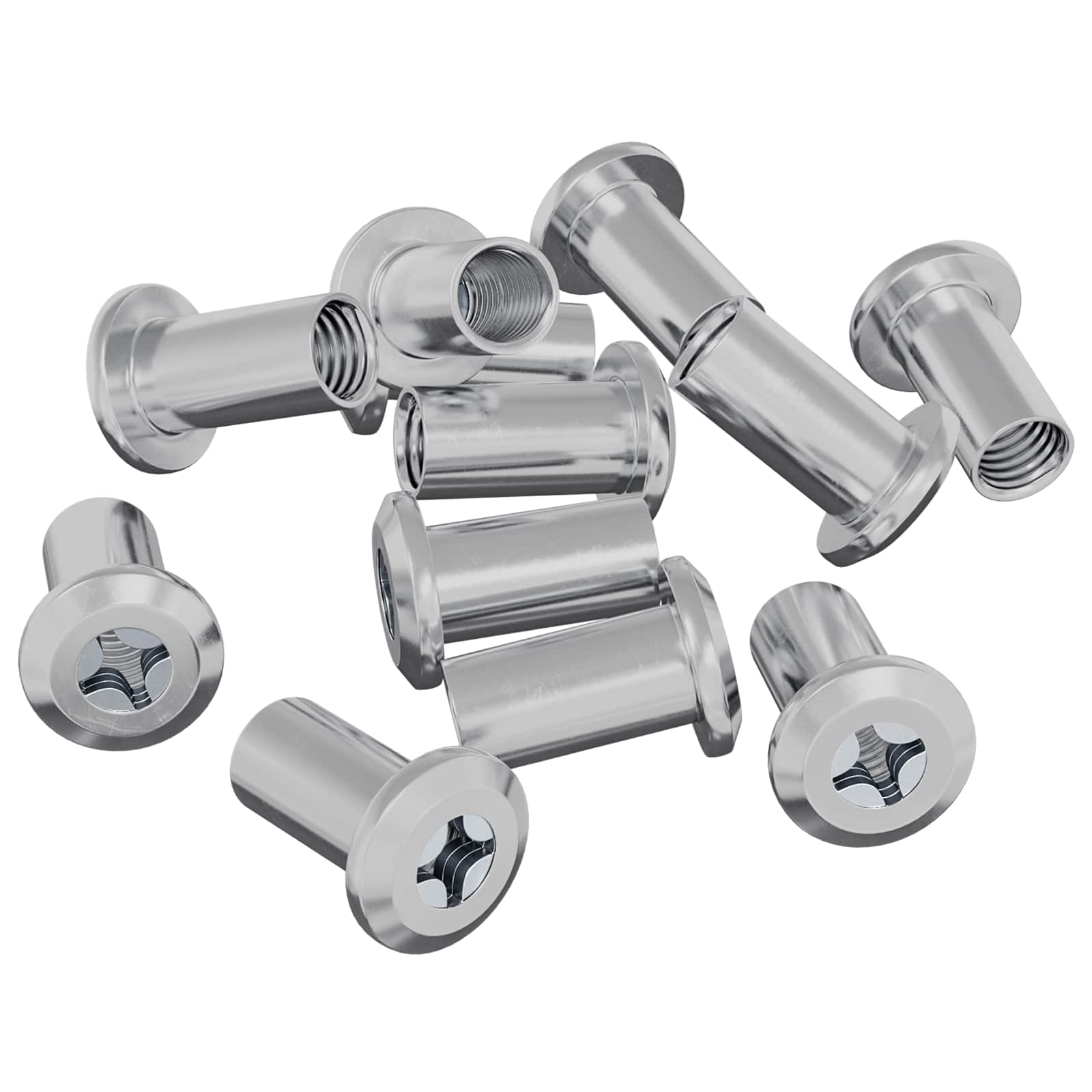 Sicherungsmutter 2 pcs Nickel M6 x 15 mm Stahl
