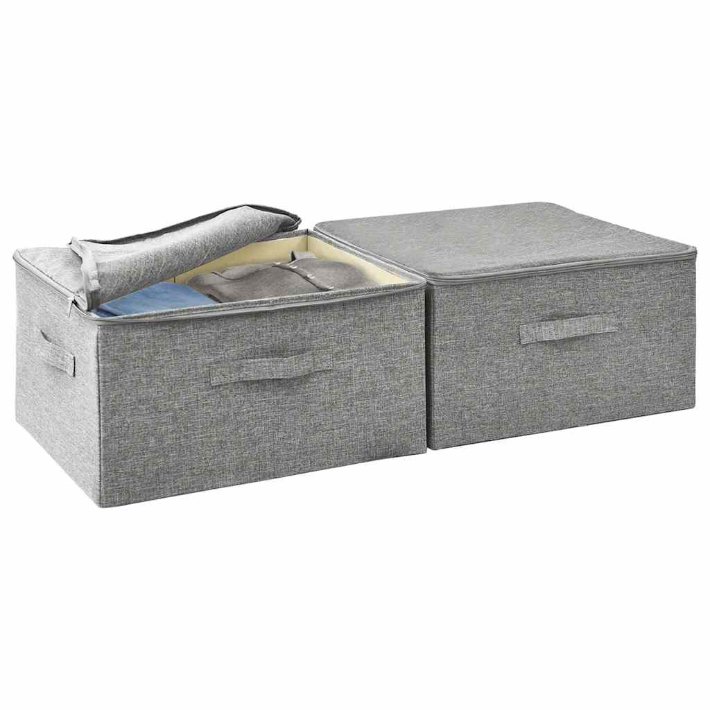 Aufbewahrungsboxen 2 Stk. Stoff 43x34x23 cm Creme