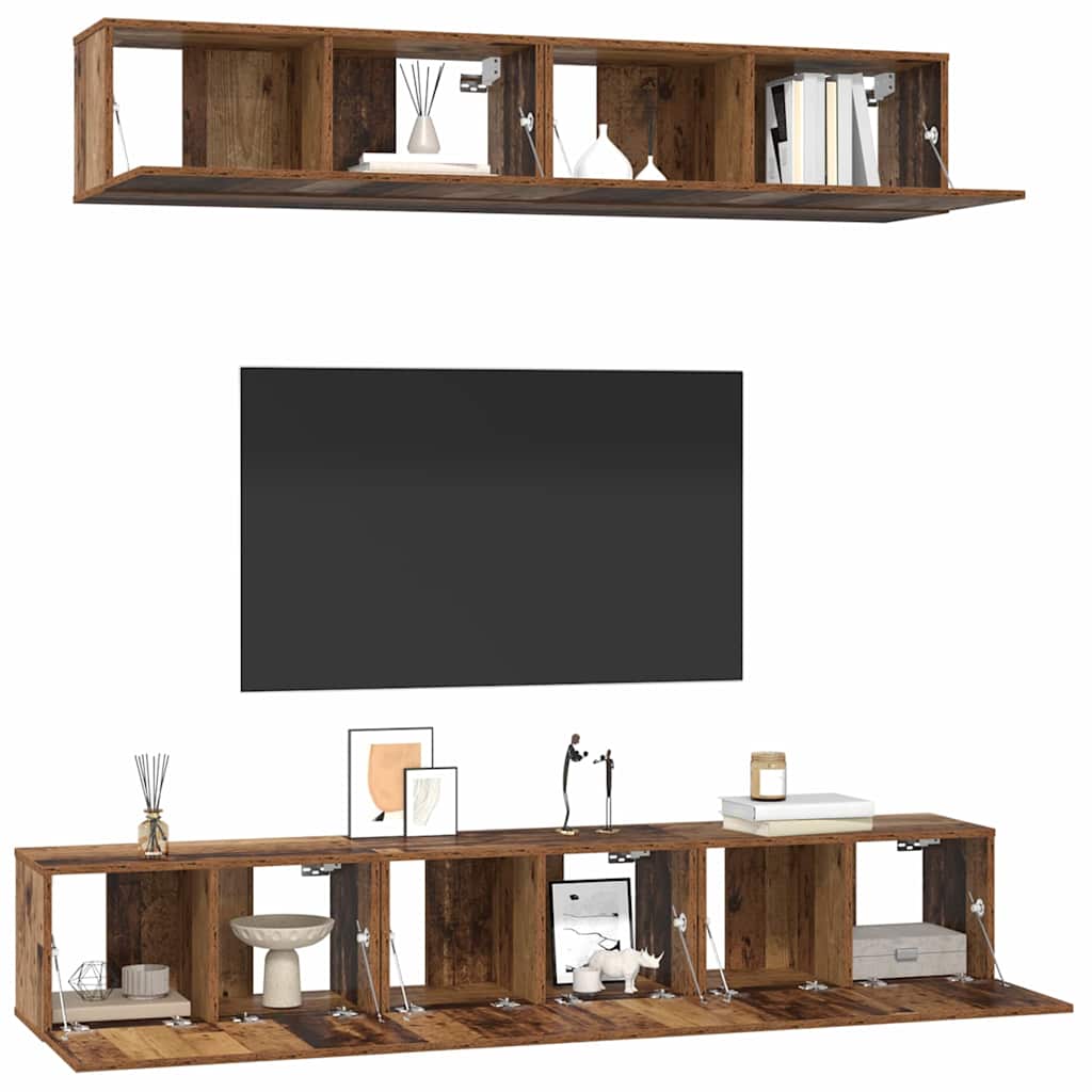 5-tlg. TV-Schrank-Set Weiß Holzwerkstoff