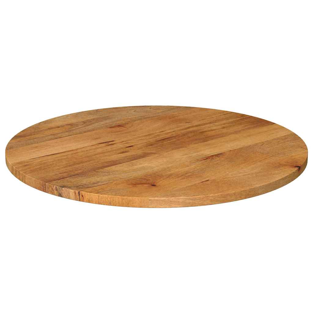 Tischplatte Ø 40x2,5 cm Rund Raues Massives Mangoholz