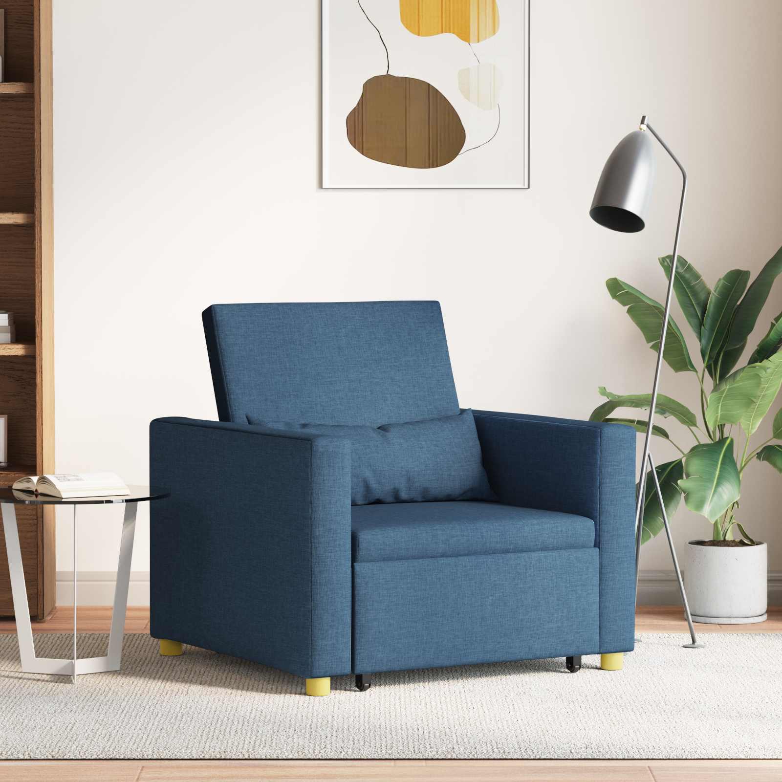 Ausziehbare Schlafcouch Einzel Hellgrau 90 x 165 x 87 cm Stoff