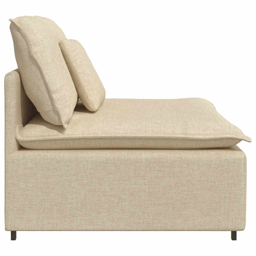 Modulares Sofa Endmodul mit Armlehne Kissen Hellgrau 100 cm