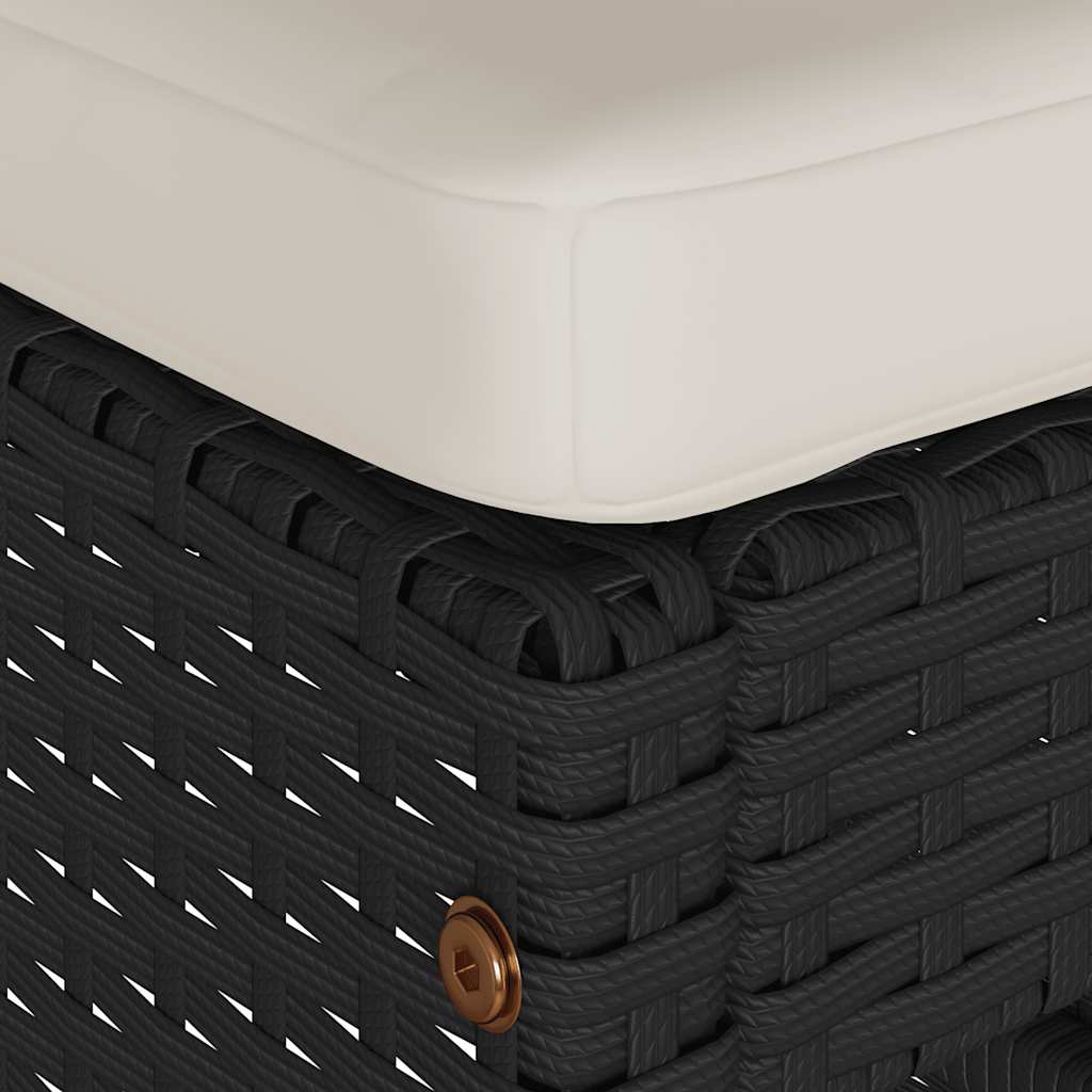 Garten-Barhocker mit Kissen 2 Stk. Braun Poly Rattan