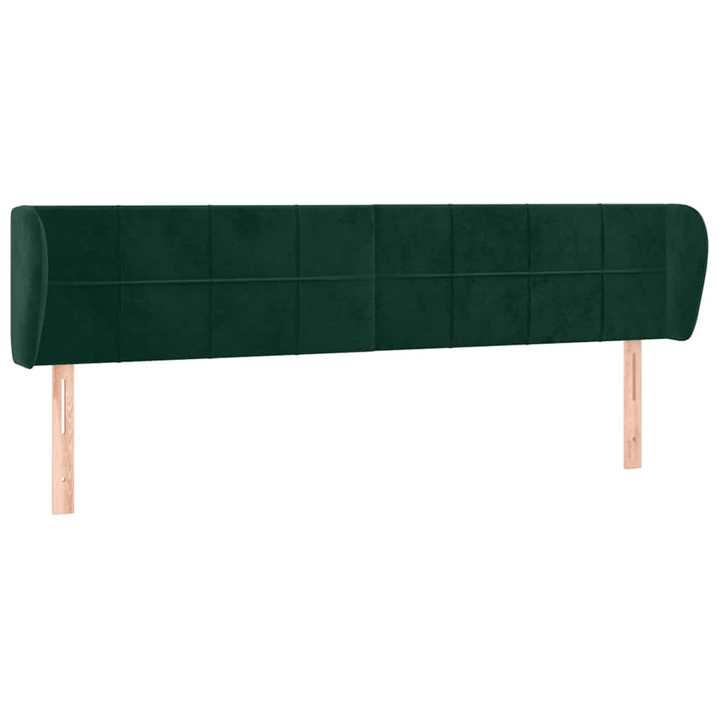 Kopfteil mit Ohren Dunkelblau 93x23x78/88 cm Samt