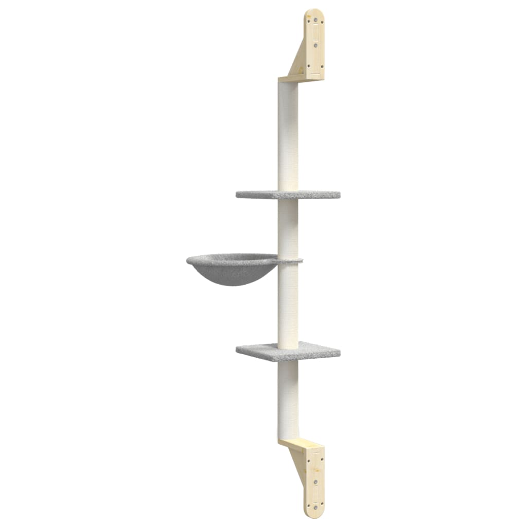 Kratzbaum mit Kratzsäule Wandmontage Creme 142,5 cm