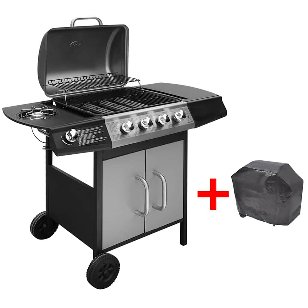 Gasgrill 4+1 Brenner Schwarz